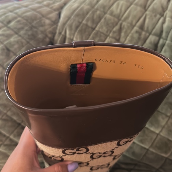 Gucci Knee-high Boots With Harness Euro size 38/US 8 Brown GG canvas Bo… - Picture 2 of 7